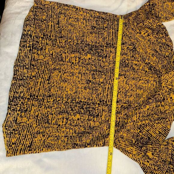 Primark Women’s Orange Black Abstract Pattern Mock Neck Blouse 14 EUC - Picture 8 of 10